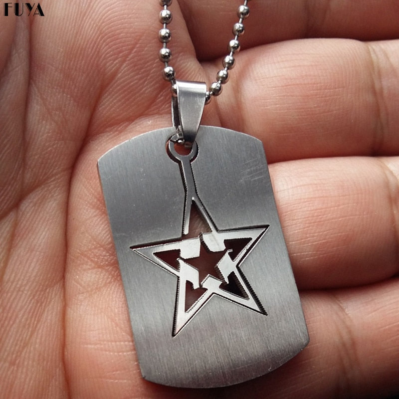 New stainless steel tag pendant necklace
