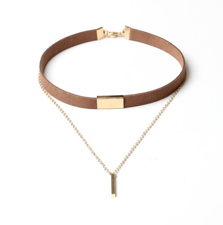 Gold Chain Bar Chokers Necklace