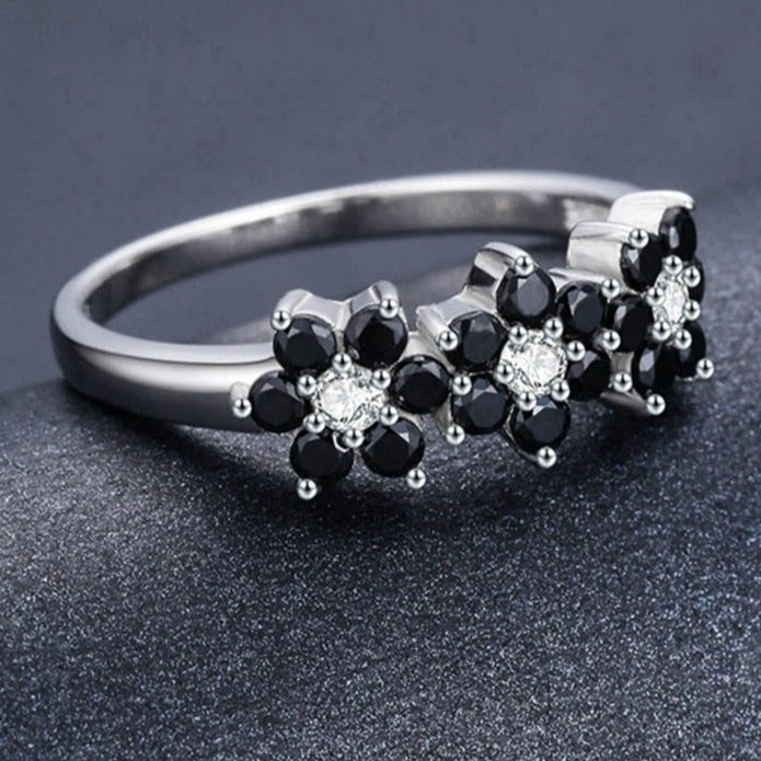 Silver Flower Wedding Ring