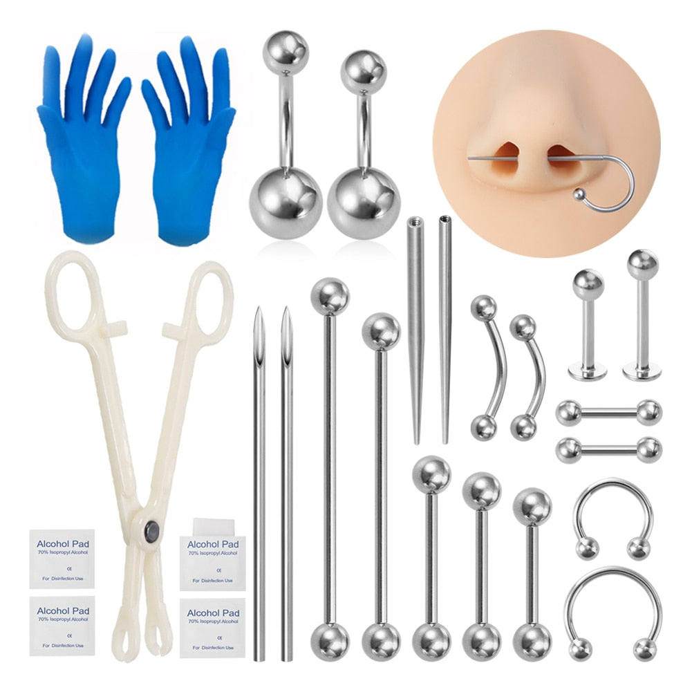 Body Piercing Kit Surgical Steel
