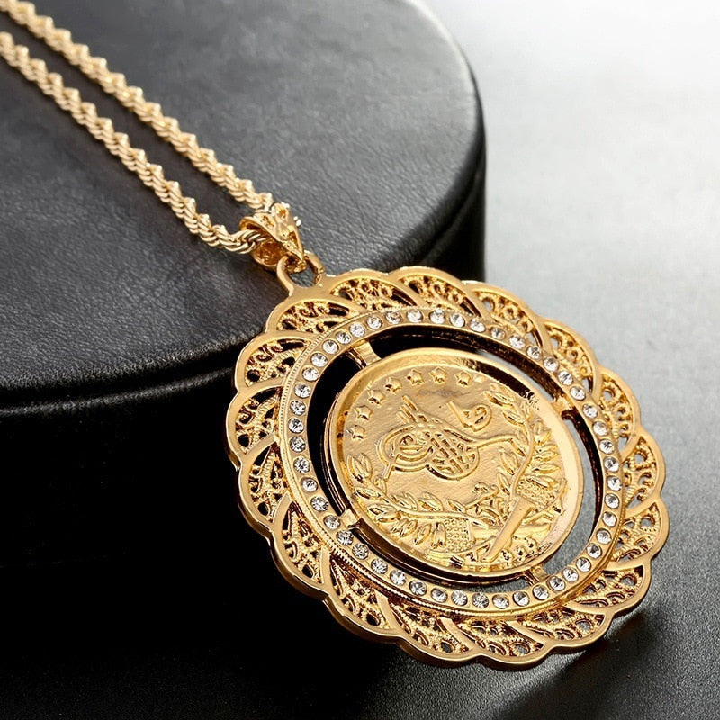 Turkish Coin Pendant Necklace