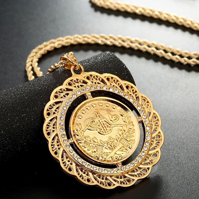 Turkish Coin Pendant Necklace